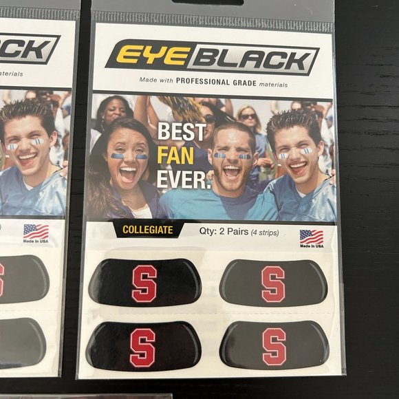 Lot of 5 EyeBlack Stanford University Under Eye Game Fan Sticker College Black - Picture 2 of 10